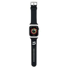 Strap for APPLE WATCH 4 / 5 / 6 / 7 / 8 / SE (38 / 40 / 41 MM) Karl Lagerfeld Strap 3D Rubber Choupette Head (KLAWMSLCNK) black 3666339190118