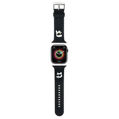 Strap for APPLE WATCH 4 / 5 / 6 / 7 / 8 / SE (38 / 40 / 41 MM) Karl Lagerfeld Strap 3D Rubber Karl&Choupette Heads (KLAWMSLKCNK) black 3666339190071