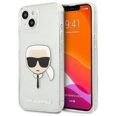 Original Case IPHONE 13 MINI Karl Lagerfeld Hardcase Glitter Karl`s Head (KLHCP13SKHTUGLS) silver 3666339027452