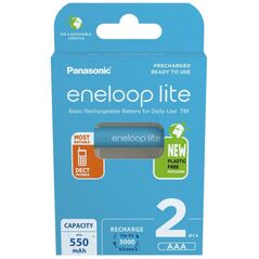 Panasonic Eneloop Lite Επαναφορτιζόμενες Μπαταρίες AAA Ni-MH 550mAh 1.2V 2τμχ (8212625) (PAN8212625) έως 12 άτοκες Δόσεις