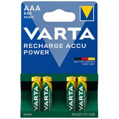 Επαναφορτιζόμενες Μπαταρίες Varta Ready2use R03 AAA Ni-MH 800 mAh 4 τμχ (56703B4) (VART56703B4) έως 12 άτοκες Δόσεις