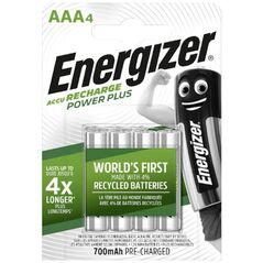 Energizer Power Plus Επαναφορτιζόμενες Μπαταρίες AAA Ni-MH 700mAh 1.2V 4τμχ (8218980) (ENE8218980) έως 12 άτοκες Δόσεις