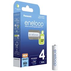 Panasonic Eneloop Επαναφορτιζόμενες Μπαταρίες AAA Ni-MH 800mAh 4τμχ (37941535) (PAN37941535) έως 12 άτοκες Δόσεις