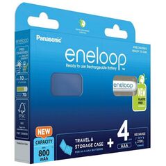 Panasonic Eneloop & Storage Case Επαναφορτιζόμενες Μπαταρίες AAA Ni-MH 800mAh 1.2V 4τμχ (37462028) (PAN37462028) έως 12 άτοκες Δόσεις