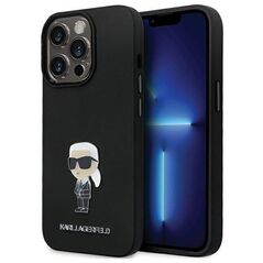Original Case IPHONE 14 PRO MAX Karl Lagerfeld Silicone Ikonik Metal Pin (KLHCP14XSMHKNPK) black 3666339165987