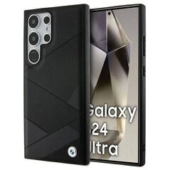 Original Case SAMSUNG GALAXY S24 ULTRA BMW Hardcase Signature Leather Crossing Lines Pattern (BMHCS24L23RCGPK) black 3666339242640