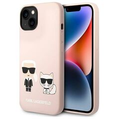 Original Case IPHONE 14 PLUS Karl Lagerfeld Hardcase Silicone Karl & Choupette Magsafe (KLHMP14MSSKCI) pink 3666339078126