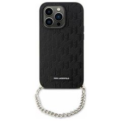 Original Case IPHONE 14 Karl Lagerfeld Hardcase Saffiano Monogram Chain (KLHCP14SSACKLHPK) black 3666339122867