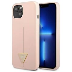 Case IPHONE 13 Guess Hardcase Silicone Triangle (GUHCP13MSLTGP) pink 3666339041007