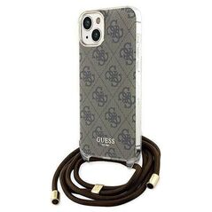 Original Case IPHONE 13 / 14 / 15 Guess Hardcase Crossbody Cord 4G Print (GUHCP15SHC4SEW) brown 3666339148065