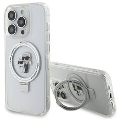 Original Case IPHONE 14 PRO Karl Lagerfeld Hardcase Ring Stand Karl&Choupettte MagSafe (KLHMP14LHMRSKCH) white 3666339168858