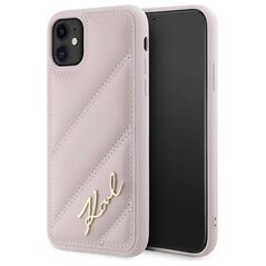 Original Case IPHONE 11 / XR Karl Lagerfeld Diagonal Quilted Script (KLHCP13MPQDSMGK) pink 3666339252403
