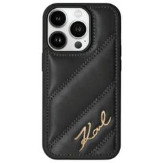 Original Case IPHONE 14 PRO MAX Karl Lagerfeld Diagonal Quilted Script (KLHCP15LPQDSMGK) black 3666339252212