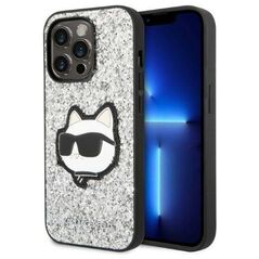 Original Case IPHONE 14 PRO Karl Lagerfeld Hardcase Glitter Choupette Patch (KLHCP14LG2CPS) silver 3666339099459