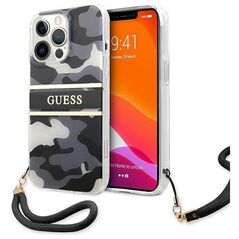 Original Case IPHONE 13 PRO Guess Hardcase Camo Strap Collection (GUHCP13LKCABBK) black 3666339023133