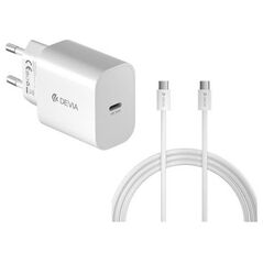 Φορτιστής Ταξιδίου Ταχείας Φόρτισης Devia RCE-3005CL 30W με Έξοδο USB C GaN PD & Καλώδιο USB C σε USB C Smart 1m Λευκό 6938595399800 6938595399800 έως και 12 άτοκες δόσεις