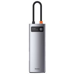 Hub 8in1 Baseus Metal Gleam Series, USB-C to 3x USB 3.0 + HDMI + USB-C PD + Ethernet RJ45 + microSD/SD 6953156204652