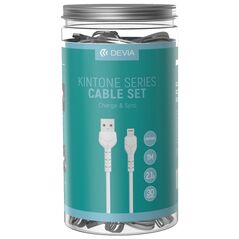 Devia cable Kintone V2 EC406 USB - Lightning 1,0 m 2,1A white set 30 pcs 6938595348594