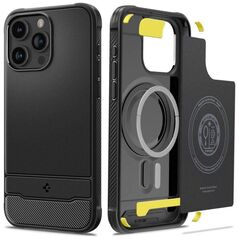 Case APPLE IPHONE 15 PRO Spigen Rugged Armor MagSafe Matte black 8809896750349