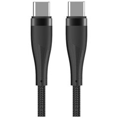 Maxlife MXUC-08 cable USB-C - USB-C 1,0 m 60W black nylon 5900495076908