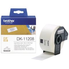 Brother DK-11208 Label Roll – Black on White, 38mm x 90mm (DK11208) (BRODK11208) έως 12 άτοκες Δόσεις