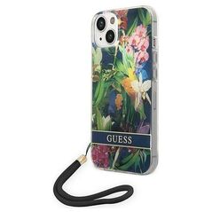 Original Case IPHONE 14 PLUS Guess Hardcase Flower Strap (GUOHCP14MHFLSB) blue 3666339093969
