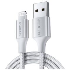 Cable Lightning to USB UGREEN 2.4A US199, 2m (silver) 6957303861637