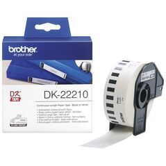 Brother DK-22210 Continuous Paper Label Roll – Black on White, 29mm wide (DK22210) (BRODK22210) έως 12 άτοκες Δόσεις