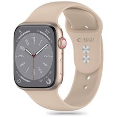 Strap for APPLE WATCH 4 / 5 / 6 / 7 / 8 / 9 / SE / ULTRA 1 / 2 (42 / 44 / 45 / 49 MM) Tech-Protect Silicone Walnut beige 5906302310005