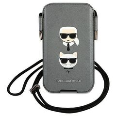 Bag Karl Lagerfeld 6,7" Hardcase Saffiano Ikonik Karl&Choupette Head (KLHCP12LOPHKCG) gray 3666339030780