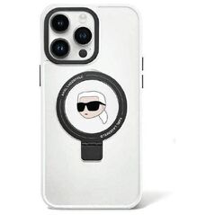 Original Case APPLE IPHONE 15 PRO MAX Karl Lagerfeld Hardcase Ring Stand Karl Head MagSafe (KLHMP15XHMRSKHH) white 3666339168544