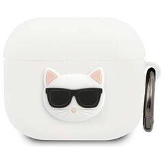Original Case APPLE AIRPODS 3 Karl Lagerfeld Cover Silicone Choupette (KLACA3SILCHWH) white 3666339009373
