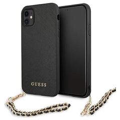 Original Case IPHONE 11 Guess Hardcase Saffiano Chain (GUHCN61SASGBK) black 3666339006037