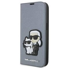 Original Case IPHONE 14 PRO MAX Karl Lagerfeld Bookcase Saffiano Karl & Choupette (KLBKP14XSANKCPG) silver 3666339122850