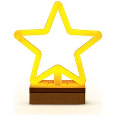Neon Wood Stand LED STAR warm white FLNW04 Forever Light 5900495268624