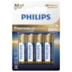 Battery PHILIPS AA LR6 4pcs Premium Alkaline 6959033840838