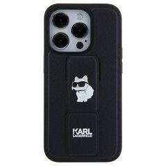 Original Case IPHONE 11 / XR Karl Lagerfeld Hardcase Gripstand Saffiano Choupette Pins (KLHCN61GSACHPK) black 3666339207335