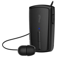 Ακουστικό Bluetooth iPro RH120 Retractable Μαύρο (RH120BL) (IPRORH120BL) έως 12 άτοκες Δόσεις
