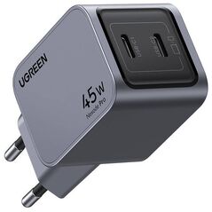 Ugreen Nexode Pro 45W wall charger, 2x USB-C (gray) 6941876230082