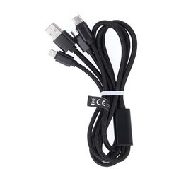 Maxlife 3in1 cable USB - Lightning + USB-C + microUSB 1,0 m 2,1A black nylon 5900495758200