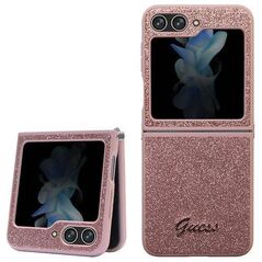Original Case SAMSUNG GALAXY Z FLIP 5 Guess Hardcase Glitter Script (GUHCZF5HGGSHP) pink 3666339173999