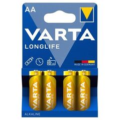 Μπαταρία Alkaline Varta Longlife AA LR06 (4 τεμ.) 4008496525157 4008496525157 έως και 12 άτοκες δόσεις