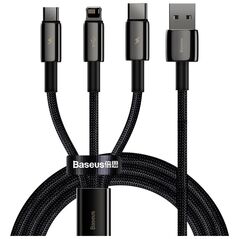 Baseus cable 3in1 Tungsten USB - micro USB + Lightning + USB-C 1,5m 3,5A black 6953156204973