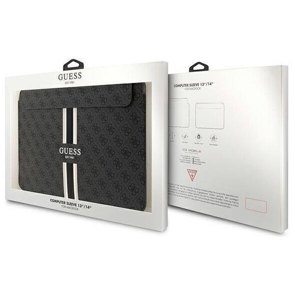 Bag LAPTOP 14" Guess Sleeve 4G Printed Stripes (GUCS14P4RPSK) black 3666339120511