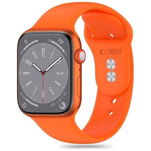 Strap for APPLE WATCH 4 / 5 / 6 / 7 / 8 / 9 / SE / ULTRA 1 / 2 (42 / 44 / 45 / 49 MM) Tech-Protect Silicone Bright orange 5906302304516