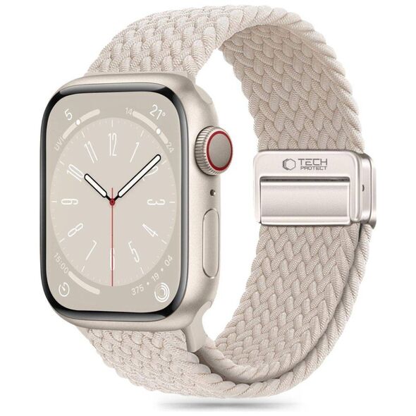 Strap for APPLE WATCH 4 / 5 / 6 / 7 / 8 / 9 / SE / ULTRA 1 / 2 (42 / 44 / 45 / 49 MM) Tech-Protect Nylonmag Starlight creamy 5906302312801