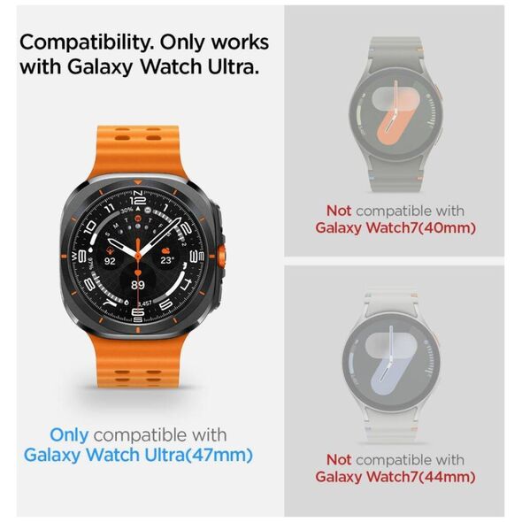 Tempered Glass SAMSUNG GALAXY WATCH ULTRA (47MM) Spigen GLAS.TR ”EZ-FIT” 2-PACK Clear 8809971232296