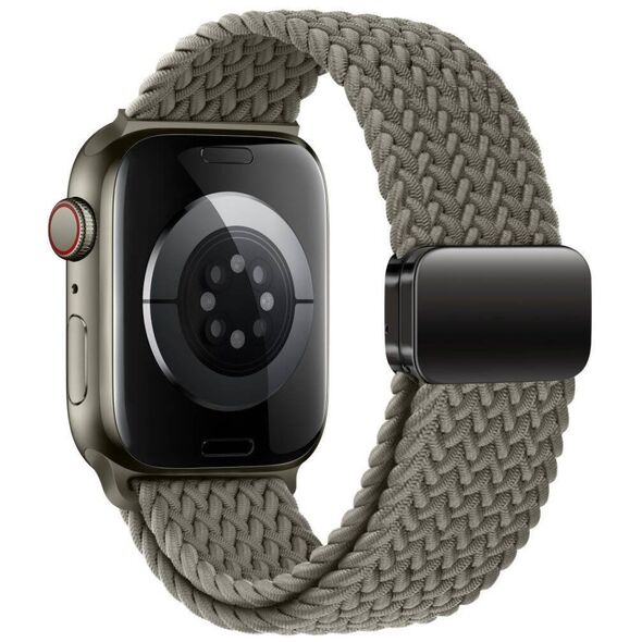 Strap for APPLE WATCH 4 / 5 / 6 / 7 / 8 / 9 / SE / ULTRA 1 / 2 (42 / 44 / 45 / 49 MM) Tech-Protect Nylonmag Olive gray 5906302312788