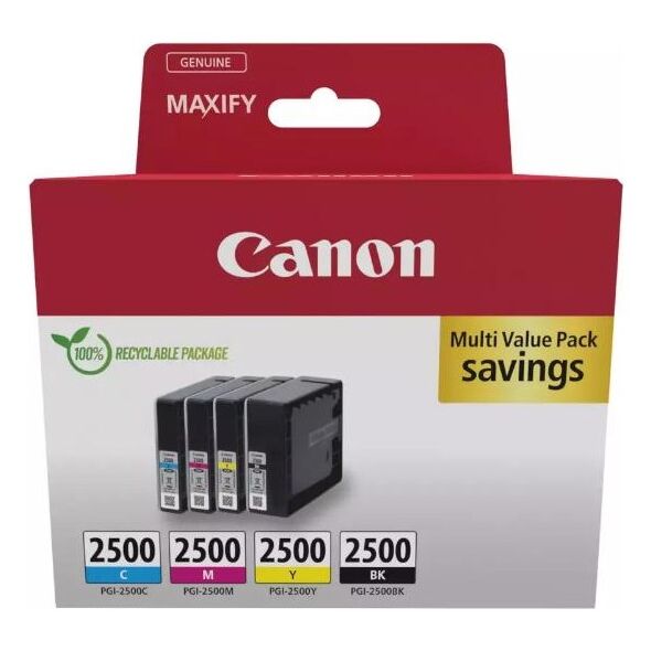 Canon Μελάνι Inkjet PGI-2500 CMYK Multipack (9290B006) (CANPGI-2500MP) έως 12 άτοκες Δόσεις