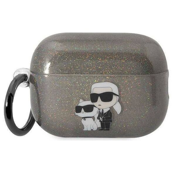 Original Case APPLE AIRPODS PRO 2 Karl Lagerfeld Gliter Karl&Choupette (KLAP2HNKCTGK) black 3666339099343